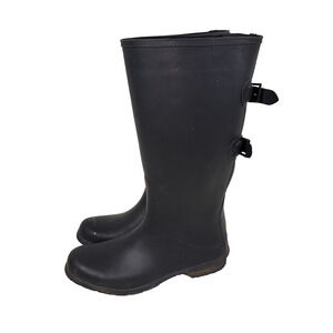 Chooka Versa Rain Boots Womens Sz 10 Buckle Gorpcore Goth Rubber Mid Calf Shoes